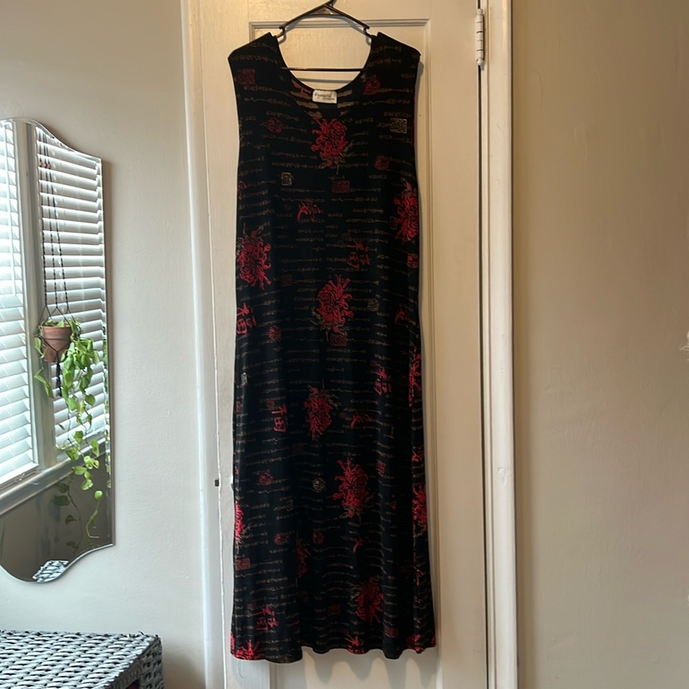 Black patterned maxi dress